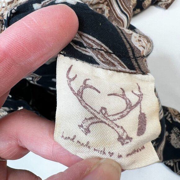 SPELL Bohemian Royale Playdress Charcoal Black Brown Paisley Floral Mini XS - Picture 15 of 16